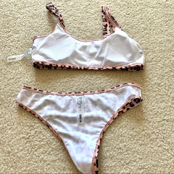 SHEIN Pink Leopard Print Bikini Sarong Set—SZ. Sm - Picture 5 of 13